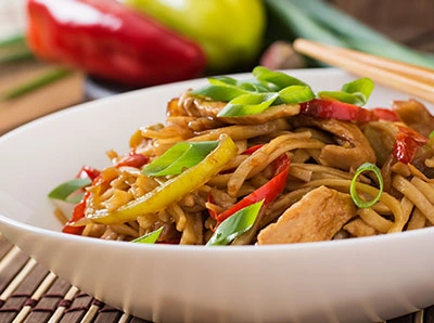 PAN FRIED GRAVY NOODLES (VEG – EGG – CHICKEN – MIXED)